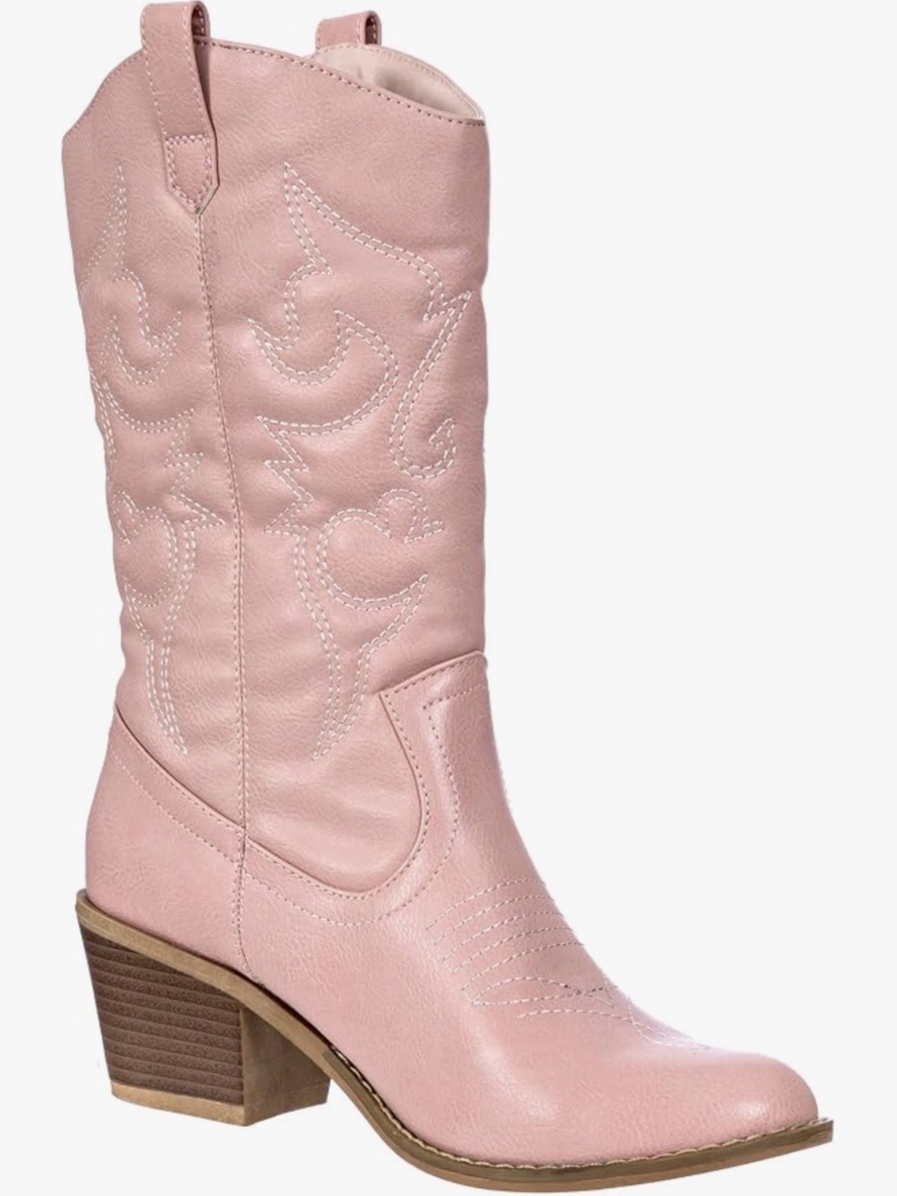 Western Cowgirl Boots in Blush Pink